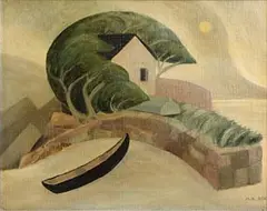 The Boathouse Errislannan, Connemara by Medora Heather Bent, oil on canvas, sold Sep 2017
