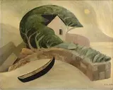 Medora Heather Bent, The Boathouse Errislannan, Connemara, oil on canvas