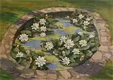 Robert Taylor Carson, The Garden Pond, oil on canvas