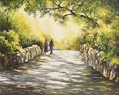 Philip Gray, Moments Together, St Stephen's Green, Dublin, oil on canvas