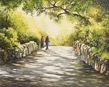 Philip Gray, Moments Together, St Stephen's Green, Dublin, oil on canvas