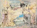Figures in the Landscape by John Kingerlee, oil on board, sold Sep 2017