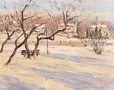 Robert Taylor Carson, Ice Rink, oil on board