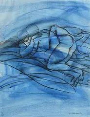Anne Madden, Embrace, 1984, mixed media on paper