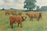 Grazing in the Meadow by James English, oil on canvas, sold Sep 2017