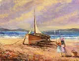 Sunny Day, Copeland Island by Norman J. McCaig, oil on canvas board, offered Sep 2017