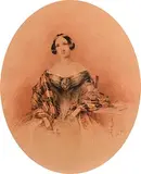 Edward Hayes, Portrait of Caroline Deering, watercolour