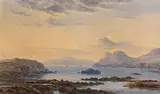 Albert Hartland, An Evening by the Shore - Irish Coastal Inlet, watercolour