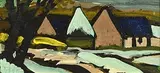 Farm in Winter by Markey Robinson, oil on board, sold Sep 2017