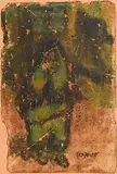 William Conor, Shawlie, wax crayon on paper