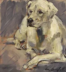 Labrador by Con Campbell, oil on board, sold Sep 2017