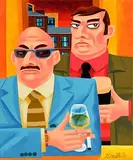 White Wine and Guinness by Graham Knuttel, oil on canvas, sold Sep 2017