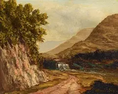 Margaret Stokes, Aasleagh Falls, Connemara, oil on board