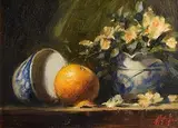Mat Grogan, Orange with Milk Jug, oil on board