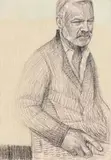 Gareth Reid, Study for a Portrait of Graham Norton, 2017, chalk on canvas