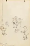 Whirly Gigs (The Concert verso) by Jack Butler Yeats, coloured pencil drawing on paper, offered Aug 2017