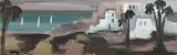 North African Village by Markey Robinson, gouache on board, sold Aug 2017