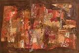 George Campbell, Arabs Form Play of Shapes, mixed media on paper