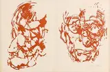 Joyce & Beckett by Louis le Brocquy, limited edition lithograph, numbered 100 from an edition of 100, sold Aug 2017