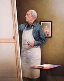 Robert Ballagh, Louis Le Brocquy in his Studio, limited edition lithograph, numbered 3 from an edition of 100