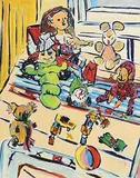 Childs Playroom by Elizabeth Cope, oil on board, sold Aug 2017