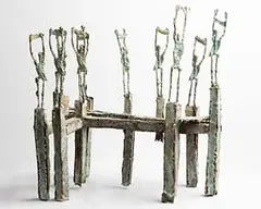 John Behan, Famine Pier, 2000, unique bronze, copper & steel