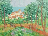 Parkland Walk by Desmond Carrick, oil on board, sold Aug 2017