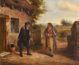 Septamus Dawson, Father Tom and Myles - A Scene from Colleen Bawn by Dion Boucicault, oil on canvas