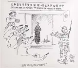 Bill Tidy British, Run Stupid, It's A Trap, 2007, ink on board