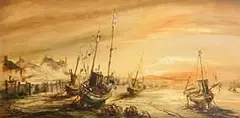 Ben Maile, Boats at Dawn, 1968, oil on canvas