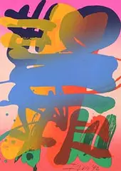 Albert Irvin British, Untitled, 1992, one off unique screen print on heavy wove paperstock