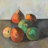 Peter Collis, Six Fruits, oil on canvas