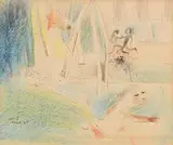 Paris by Louis le Brocquy, 1948, mixed media on card, offered Jun 2017