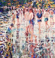 Arthur K. Maderson, Late Evening Lismore River Pool, oil on board