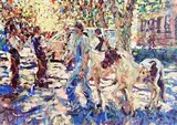 Whilst the Band Played On, Lodeve-Midi, France by Arthur K. Maderson, oil on board, offered Jun 2017