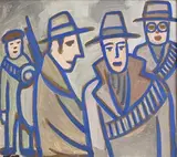 Guarding Belfast by Markey Robinson, gouache on board, offered Jun 2017