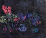 Alexey Krasnovsky, Cyclamen and African Violets, 2006, oil on canvas