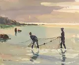 Robert Taylor Carson, Net Fishing, oil on canvas