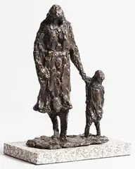 Melanie Le Brocquy, Child and Mother Walking, 1998, bronze on granite base - number 3 from an edition of 6