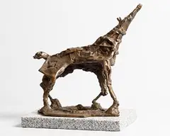 Horse by John Behan, c.1970, unique bronze & steel sculpture on granite base, sold Jun 2017