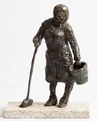 Daithi Brophy, A Women's Work is Never Done, unique bronze on marble base