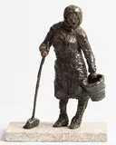 Daithi Brophy, A Women's Work is Never Done, unique bronze on marble base