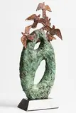 Ray Delaney, Monolith with Birds, bronze sculpture on polished granite base - unique -11.5kg