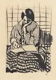 Kate Reading by Colin Middleton, charcoal drawing, sold Jun 2017