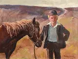 Robert Taylor Carson, Going to the Fair, oil on canvas