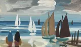 Heading Out by Markey Robinson, gouache on card, sold Jun 2017
