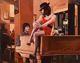 John Luce Lockett English, The Piano, oil on canvas