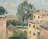 Stella Steyn, Rooftops, 1963, oil on canvas