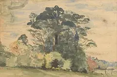 Estella Solomons, Landscape with Trees, watercolour