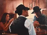 John Luce Lockett English, The Card Game, oil on canvas